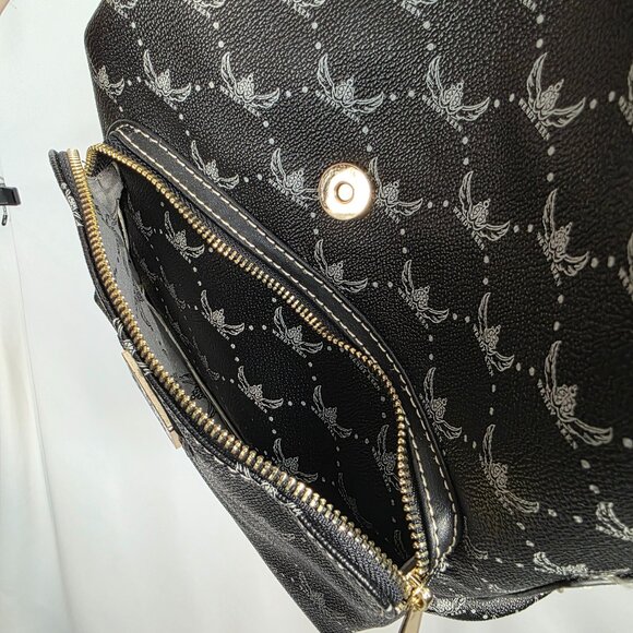 Wendy Keen Drawstring Backpack 🛡️ Dark Goth Biker Monogram Vegan Leather - Picture 3 of 16